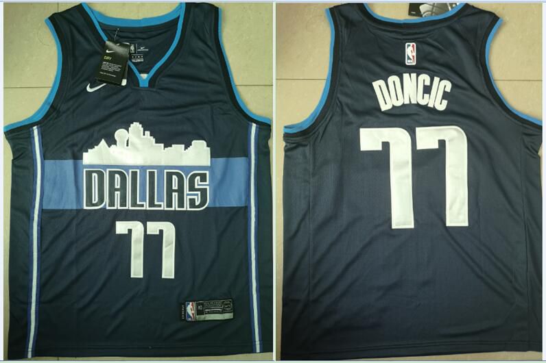 Men Dallas Mavericks 77 Doncic Blue Game Nike NBA Jerseys